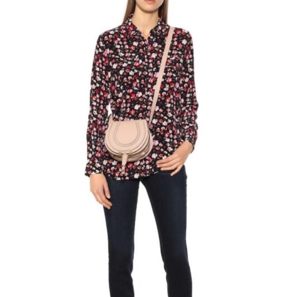 Equipment | painterly floral silk button down top